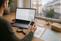 European shopper checking a sealed THCX hash sample, laboratory report, payment security and legal considerations before ordering online.