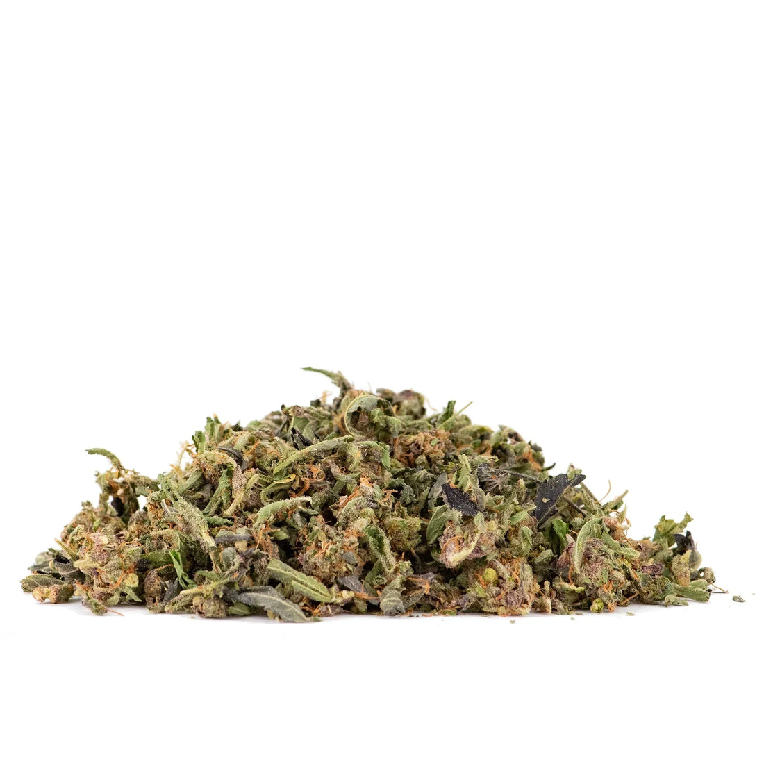 Premium Moroccan CBD trim with dense texture and vibrant aroma.