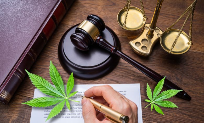 Cannabis and law symbols